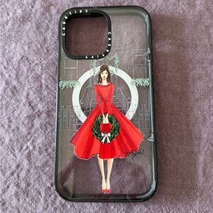 Casetify Festive Red Holiday Dress iPhone 14 Pro Max Case